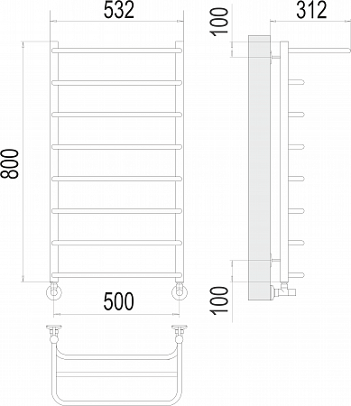 Полка П8 500х800  Полотенцесушитель  TERMINUS Тверь - фото 3