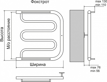 Фокстрот AISI 32х2 500х400 Полотенцесушитель  TERMINUS Тверь - фото 4