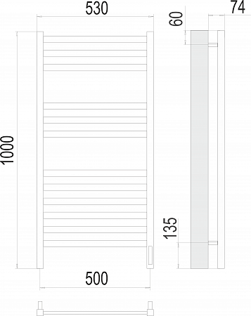 Енисей П12 500х1000  электро (sensor quick touch) Полотенцесушитель TERMINUS  Тверь - фото 3