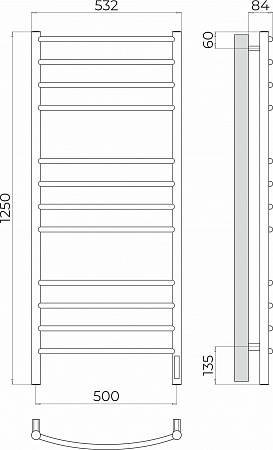 Классик П12 500х1250 Электро (quick touch) Полотенцесушитель TERMINUS Тверь - фото 3