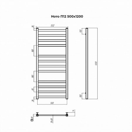 Ното П12 500х1200 Полотенцесушитель TERMINUS Тверь - фото 3