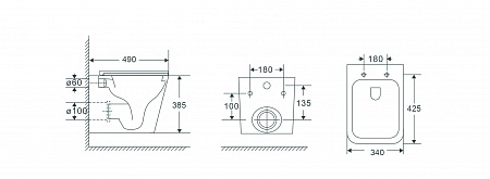 Подвесной унитаз безободковый Terminus Ватикан Monolit 490х340 белый Тверь - фото 9