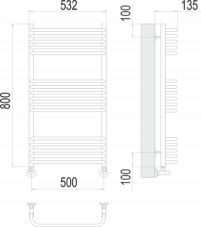 Стандарт П16 500х800 Полотенцесушитель  TERMINUS Тверь - фото 3