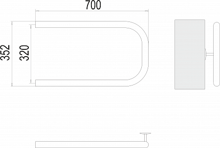П-обр AISI 32х2 320х700 Полотенцесушитель  TERMINUS Тверь - фото 3