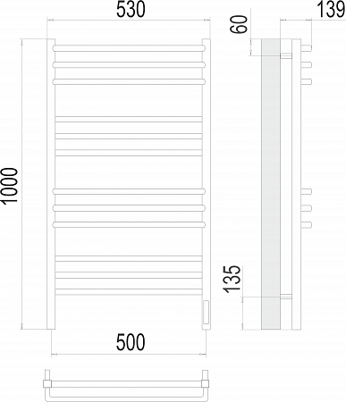 Соренто П12 500х1000 электро (sensor quick touch) Полотенцесушитель  TERMINUS Тверь - фото 3