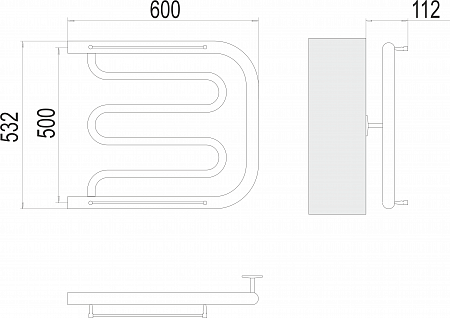 Фокстрот БШ 500х600 Полотенцесушитель   TERMINUS Тверь - фото 3