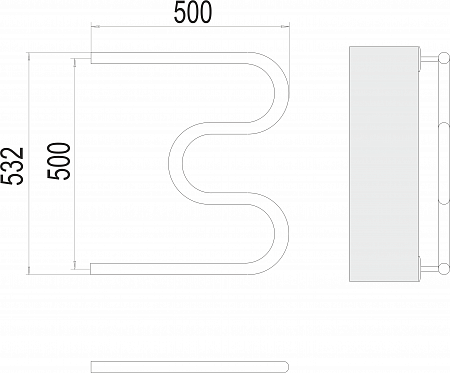 М-обр AISI 32х2 500х500 Полотенцесушитель  TERMINUS Тверь - фото 3
