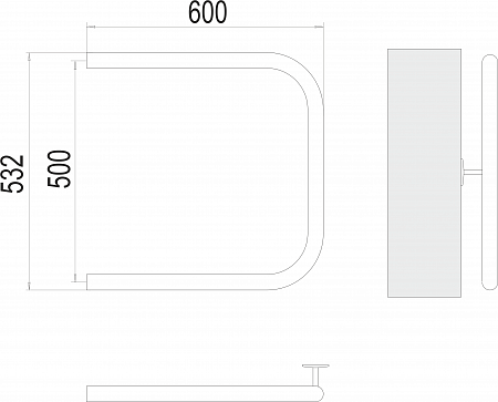 П-обр AISI 32х2 500х600 Полотенцесушитель  TERMINUS Тверь - фото 3