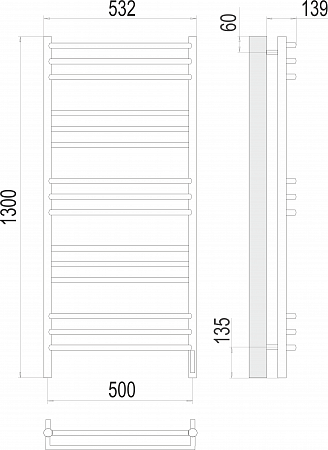 Прато П15 500х1300 электро (sensor quick touch) Полотенцесушитель  TERMINUS Тверь - фото 3