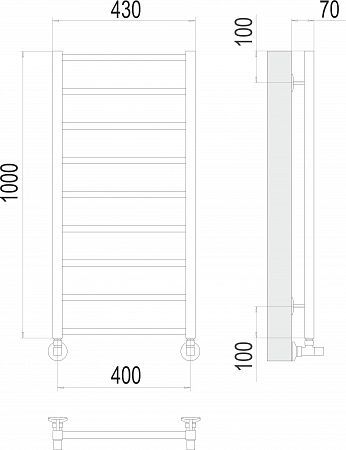 Контур П9 400х1000 Полотенцесушитель  TERMINUS Тверь - фото 3