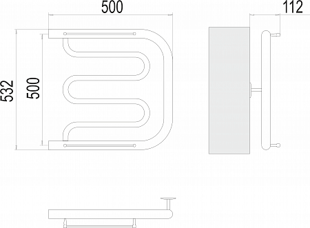 Фокстрот БШ 500х500 Полотенцесушитель  TERMINUS Тверь - фото 3